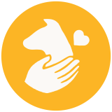 hand petting the dog icon