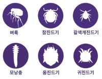 
브라벡토 구충 범위에 있는 기생충