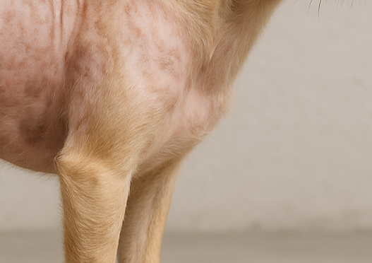 모낭충으로인한 탈모가 의심되는 강아지